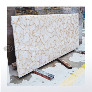 White Quartz Crystal Healing Stones Slab Tile