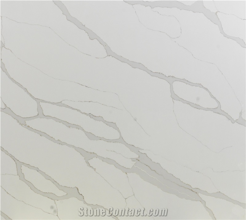 Cloud White Calacatta Quartz Slabs from Malaysia - StoneContact.com