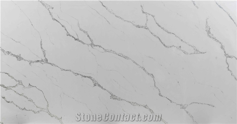 New White Calacatta Polished Quartz Stone