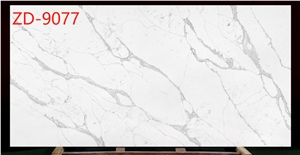 Zd-9077 White Calacatta Quartz Stone Tile