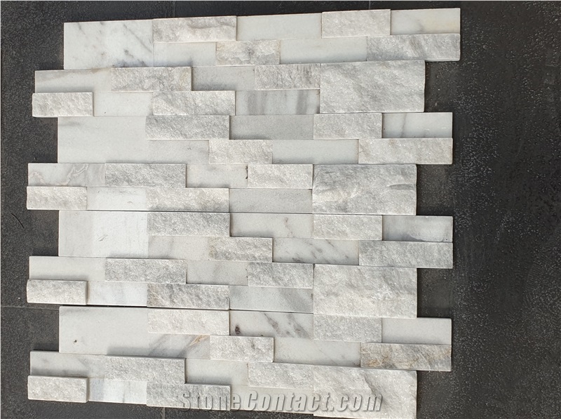 White Split Face Stone Veneer Walling Panels