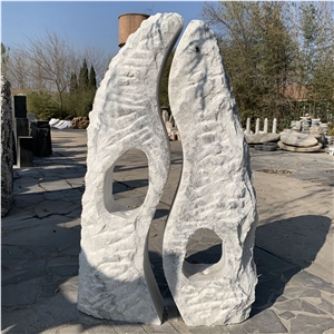 Marble Twins Monolith Landscaping Stone Fountain