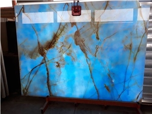 Blue Onyx Slab Translucent Interior Wall Panel