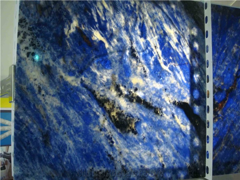 Brazil Blue Azul Bahia Granite Slab Translucent Backlit Wall