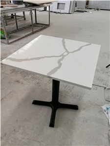 Calacatta White Quartz Stone Coffee Table Top Interior
