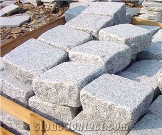 China White Grey Granite Bricks Cube Stone Pavers
