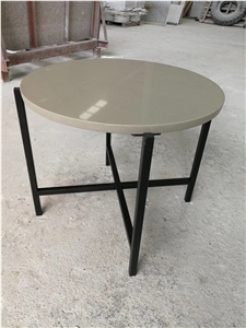 Grey Quartz Stone Solid Surafce Round Table Top