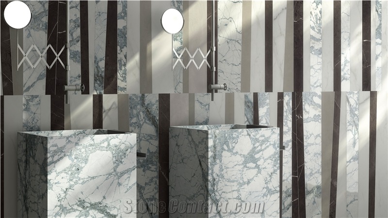 Invisible Blue Marble Villa Wall Panel Tile Decoration