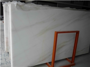 Iran Snow White Onyx Wall Slab with Gold Veins