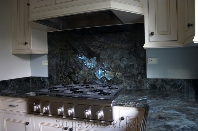 Labradorite Ice Blue Granite Kitchen Top Splashwal