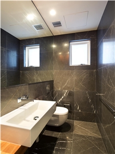 Pietra Grey Marble Bathroom Wall Tile Pattern