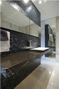 Pietra Grey Marble Bathroom Wall Tile Pattern
