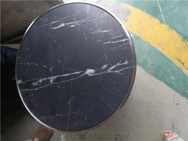 Polished Silver Dragon Marble Table Top Stone Furniture Design