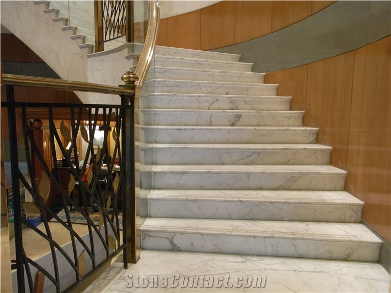 White Marble Villa Interior Stairs / Floor Step,Risers