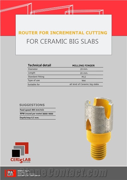 Cnc Router Bits for Incremental Cutting for Ceramic Slabs