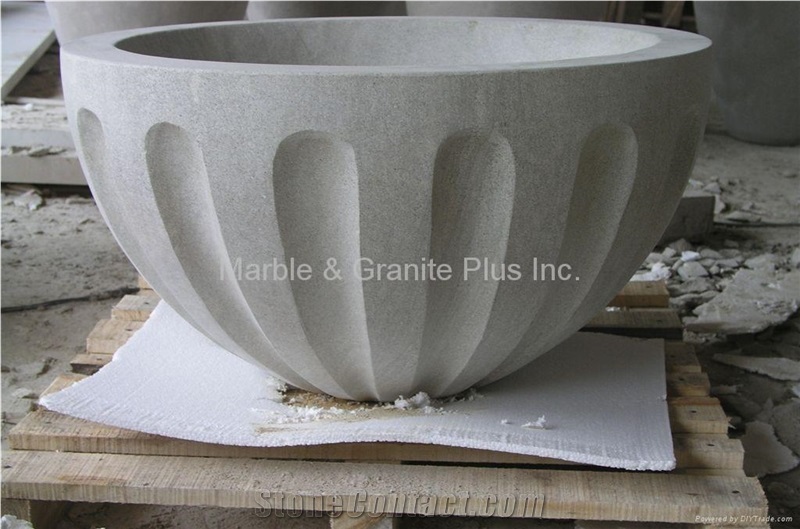 Mint White Sandstone Urban Designed Flower Pots