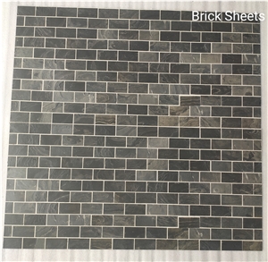 Brick K-Black Slate Flexible Stone Veneer Sheet