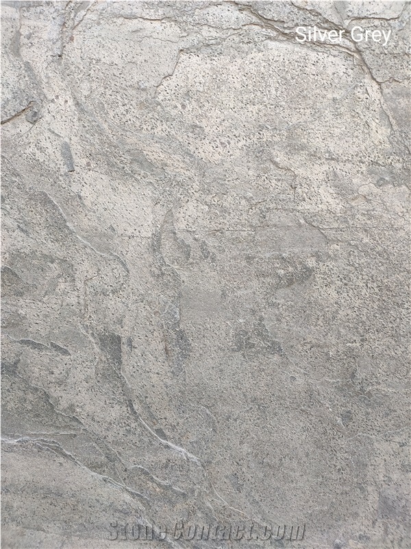 Silver Grey Slate Flexible Thin Stone Veneer Sheet