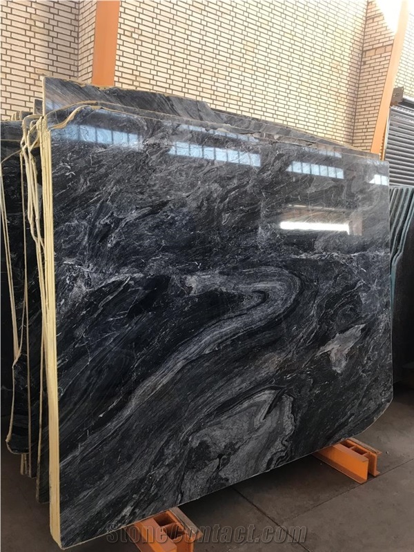 Black and Gray Marble Slabs