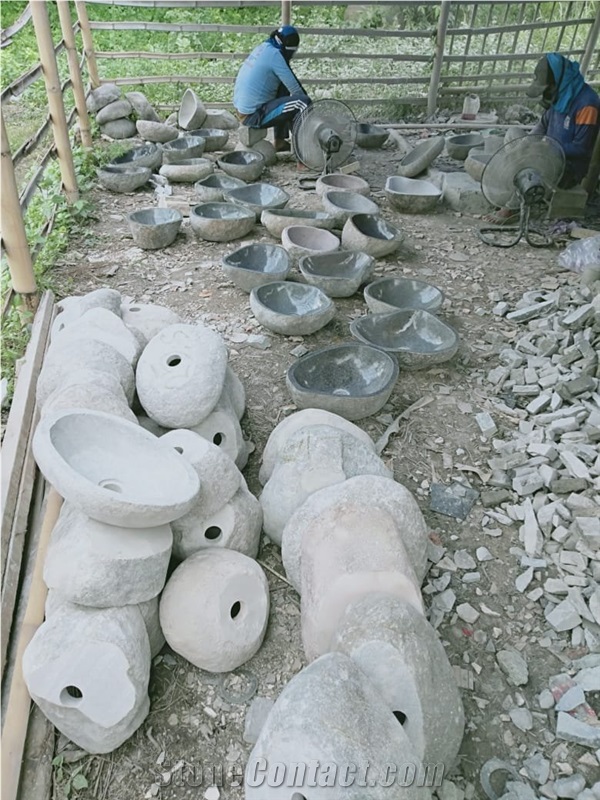 Batu Andesite River Stone Vessel Sink