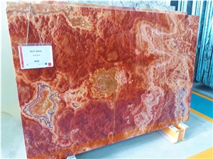 Red and Multi Color Onyx Slab