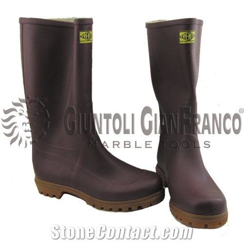 Trento Brown Rubber Steel Toe Boots