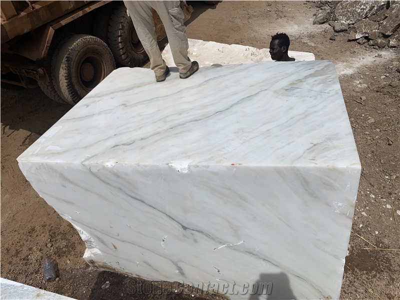 Ice White Marble Block, Ethiopia White Marble