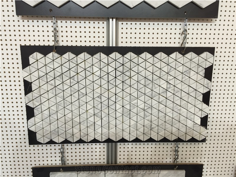 Absolute White Marble Basketweave Brick Mosaic