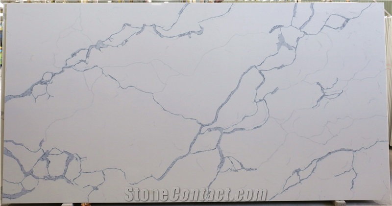 Alaskan White Quartz Stone Slab Interior Wall Cover