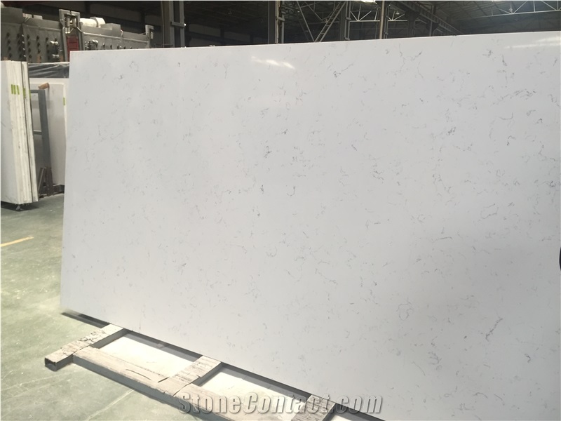 Artificial Bianco Carrara Quartz Kitchen Slab