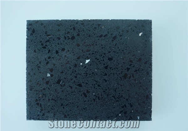 Black Star Galaxy Crystal Quartz Stone Kitchen Slab