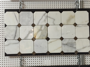 Calacatta Gold Marble Mosaic French Pattern Tiles