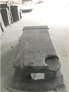 G361 Wulian Red Flower Granite Double Headstone, Monuments