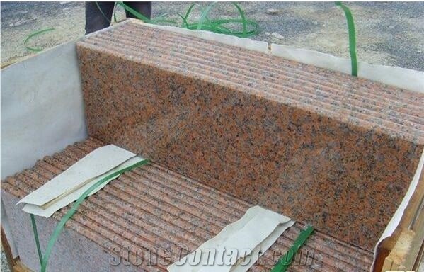 G562 Maple Red Granite, Prefab Stair Tiles