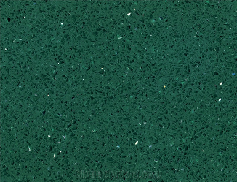Green Galaxy Quartz Stone Prefab Custom Kitchen Slab