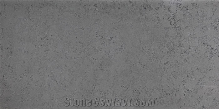 Grey Carrara Quartz Stone Kitchen Slab Prefab