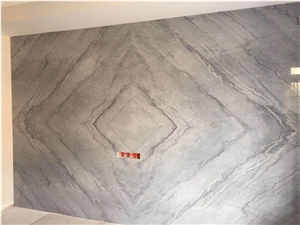 Grey Cloud Marble Slab, Wall Panel Bookmatched