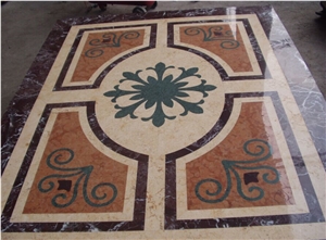 Marble Waterjet Medallion Floor Carpet Flower Design