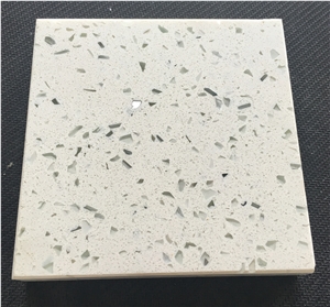 Mirror Glass Crystal White Quartz Stone Kitchen Slab Solid Surface