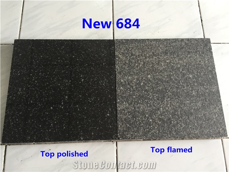 New G684 Black Pearl Granite Polished Flamed Tiles