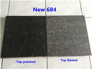 New G684 Black Pearl Granite Polished Flamed Tiles