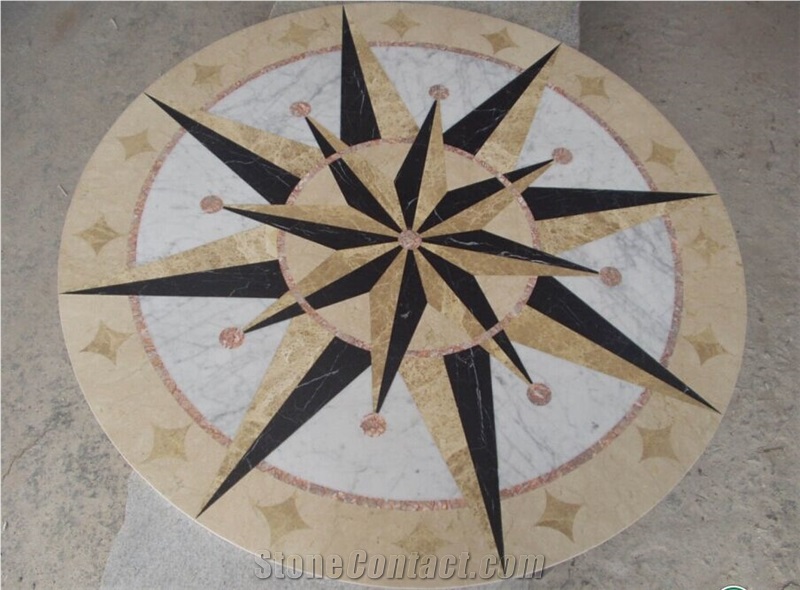 Rosso Alicante Marble Water-Jet Floor Medallion