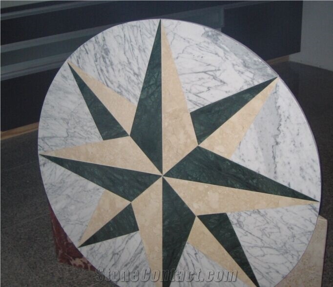 Rosso Alicante Marble Water-Jet Floor Medallion