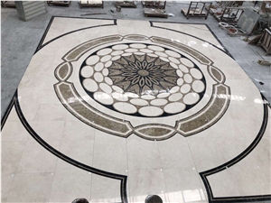 Royal Botticino Beige Marble Lobby Floor Waterjet
