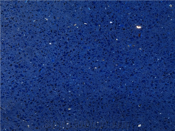 Royal Sapphire Blue Crystal Galaxy Quartz Stone Slab
