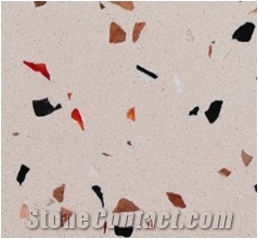 Sf-M005 Brown & Black Glass Chips Terrazzo Tiles