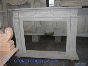 Snow White Marble Fireplace Mantel Angel Baby Carving