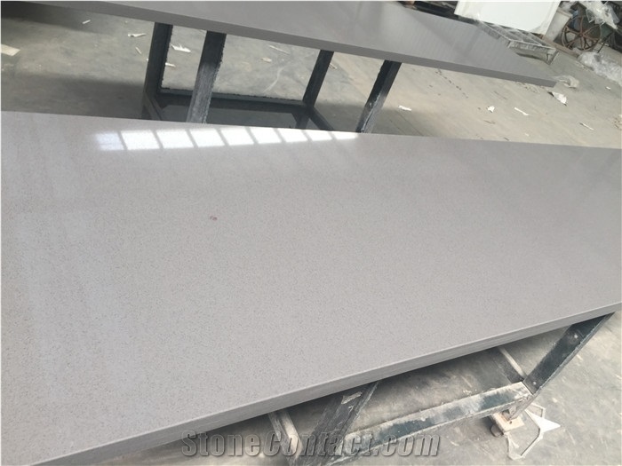 Solid Surafce Grey Quartz Stone Kitchen Countertop