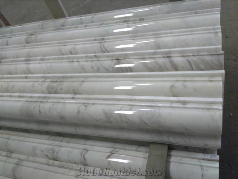Solid Surface White Marble Dome Molding Border Line