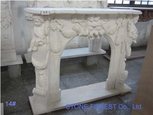 Villa Luxury Design Fireplace White Marble Stone Furniture